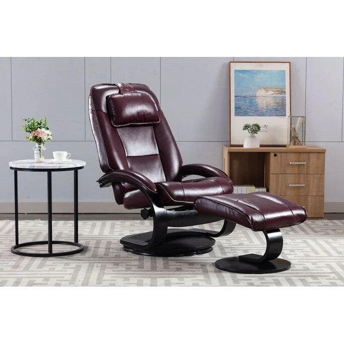Fauteuil inclinable pivotant en cuir pleine fleur avec assise en mousse à mémoire de forme