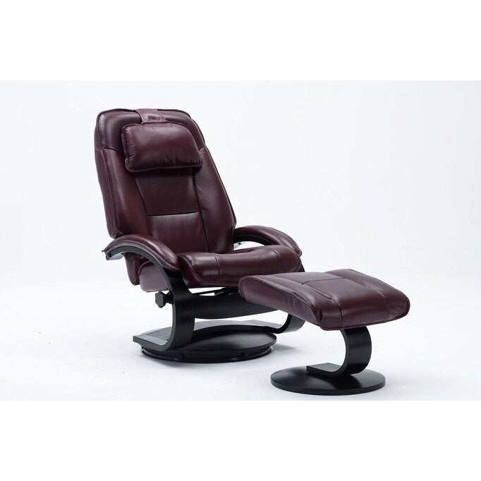 Fauteuil inclinable pivotant en cuir pleine fleur avec assise en mousse à mémoire de forme