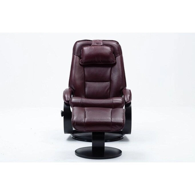 Fauteuil inclinable pivotant en cuir pleine fleur avec assise en mousse à mémoire de forme
