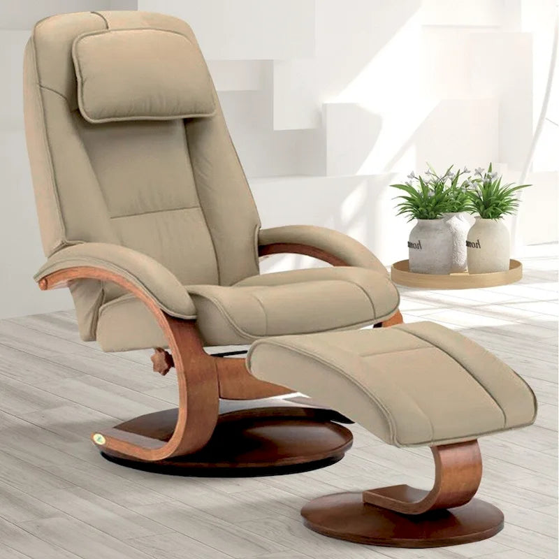 Fauteuil inclinable pivotant en cuir pleine fleur avec assise en mousse à mémoire de forme