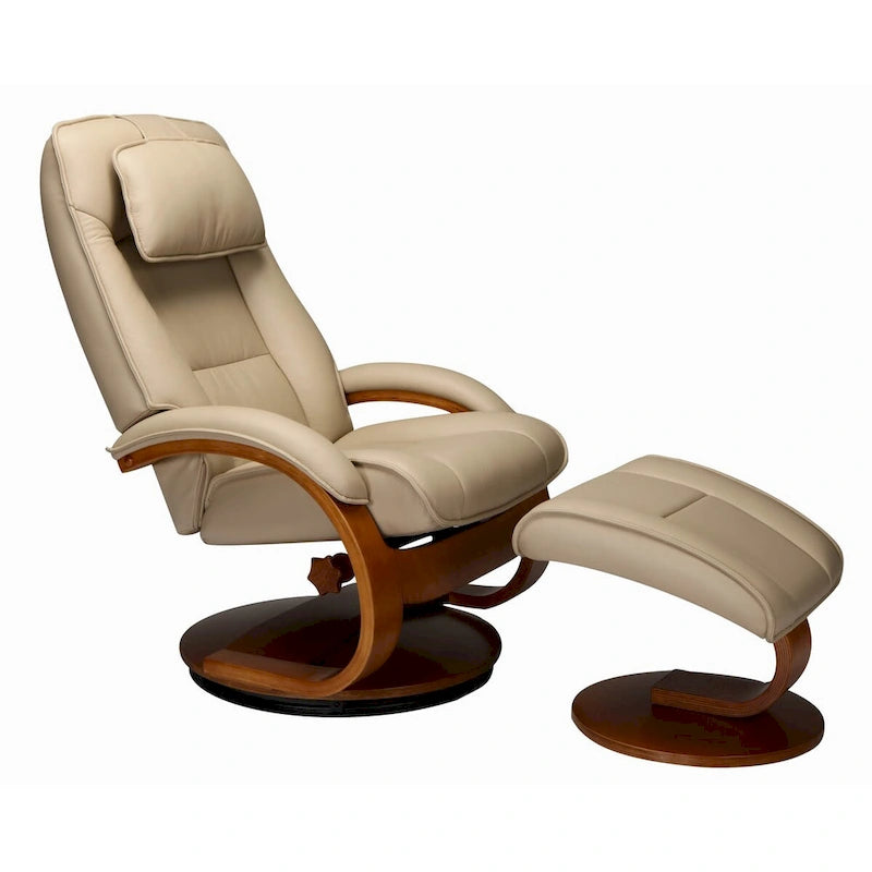 Fauteuil inclinable pivotant en cuir pleine fleur avec assise en mousse à mémoire de forme