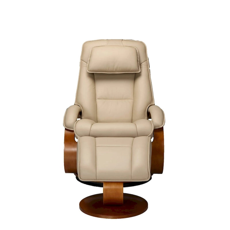 Fauteuil inclinable pivotant en cuir pleine fleur avec assise en mousse à mémoire de forme