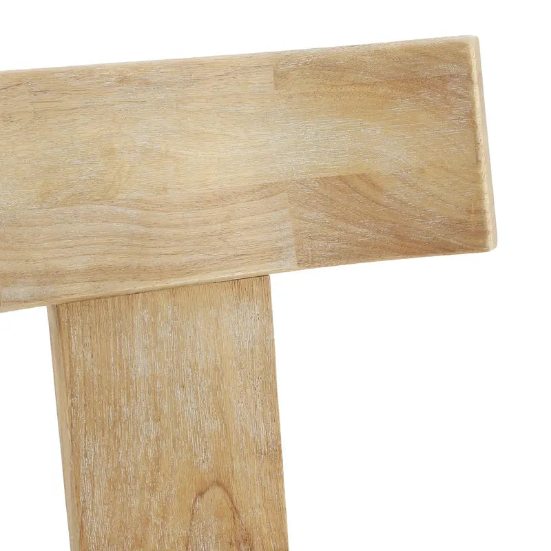 Chaise de salle à manger moderne incurvée en bois d'hévéa à lattes, dossier en tissu naturel